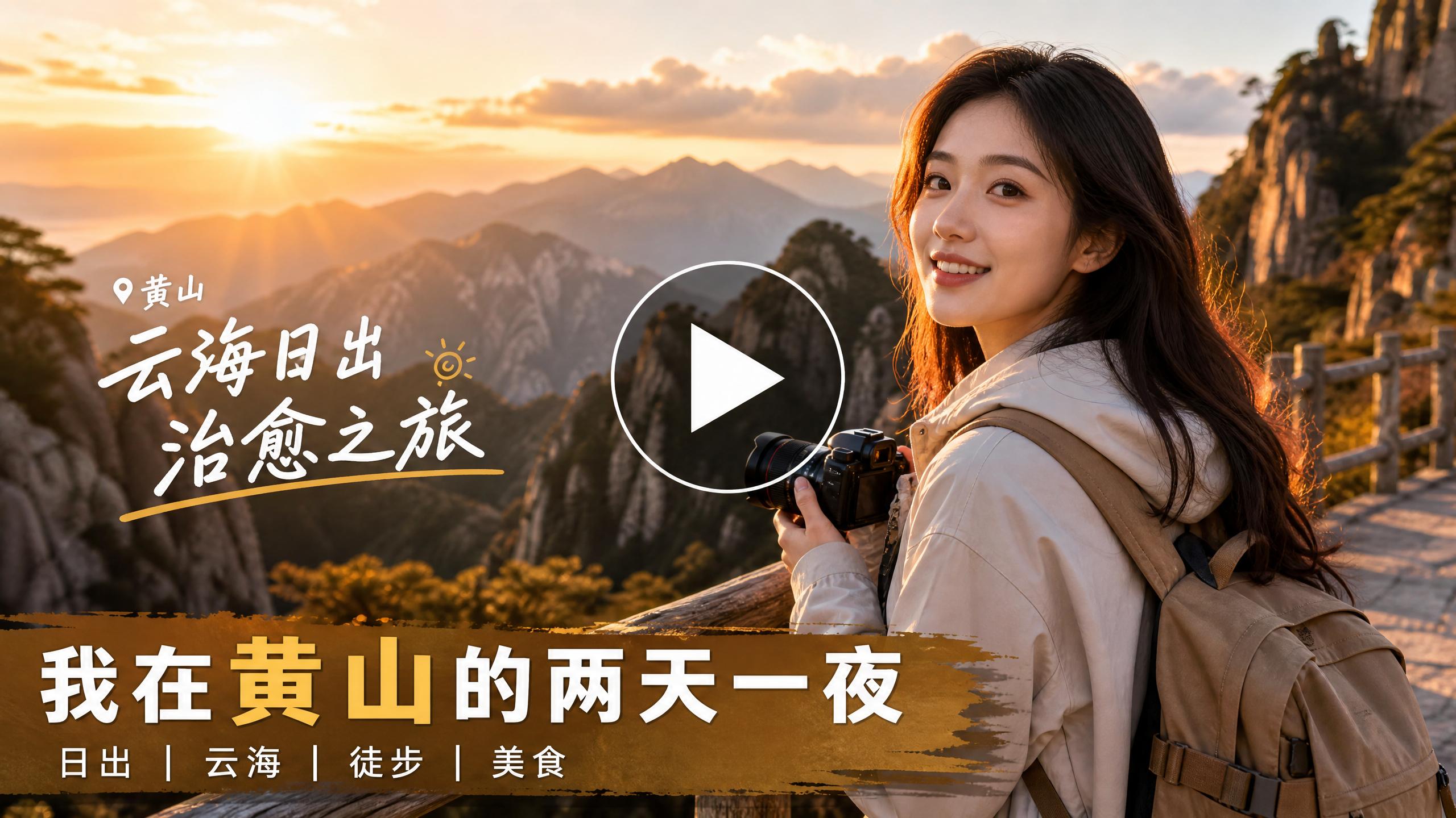 玩物社区 - 黄山云海日出治愈之旅视频教程